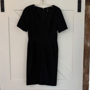 J.Crew Super 120’s Black Knee Length/Midi Dress